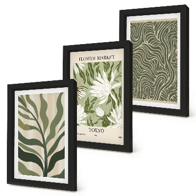 Billedvæg Plantemønstre, botaniske dekorationer, boho-stil