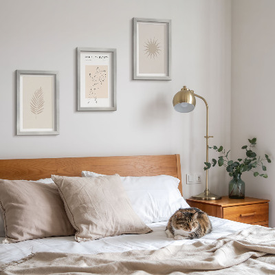 Moderne billedsæt En samling af minimalistiske former og naturlige figurer