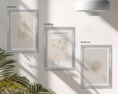 Moderne billedsæt En samling af minimalistiske former og naturlige figurer