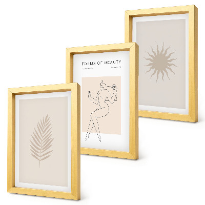Moderne billedsæt En samling af minimalistiske former og naturlige figurer