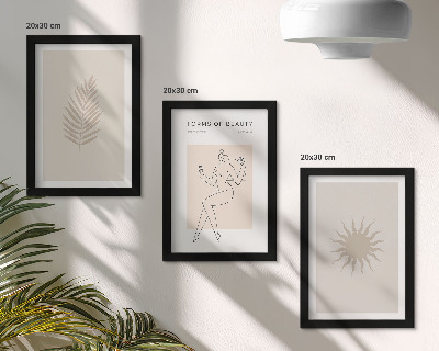 Moderne billedsæt En samling af minimalistiske former og naturlige figurer