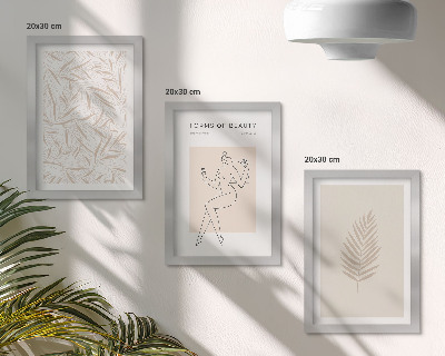 Pakke med billeder og rammer Minimalistiske botaniske designmotiver
