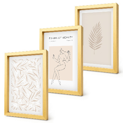 Pakke med billeder og rammer Minimalistiske botaniske designmotiver