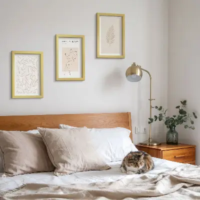 Botaniske plakater med rammer minimalistiske designmotiver