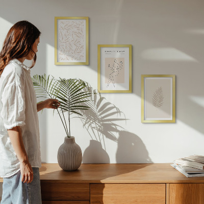 Pakke med billeder og rammer Minimalistiske botaniske designmotiver