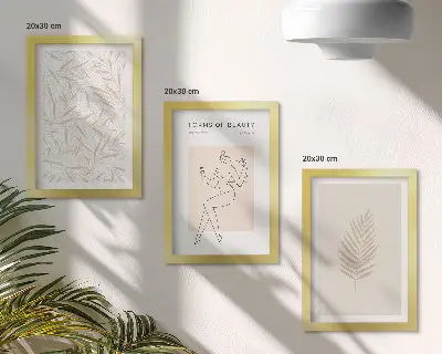 Botaniske plakater med rammer minimalistiske designmotiver