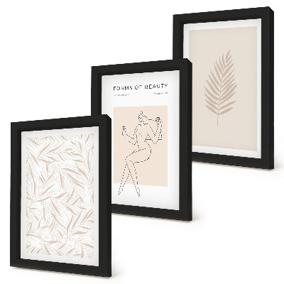 Pakke med billeder og rammer Minimalistiske botaniske designmotiver