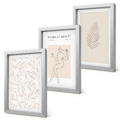 Pakke med billeder og rammer Minimalistiske botaniske designmotiver