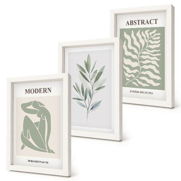 Pakke med billeder og rammer Matisse design akvarel boho planter