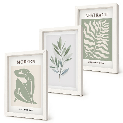Pakke med billeder og rammer Matisse design akvarel boho planter