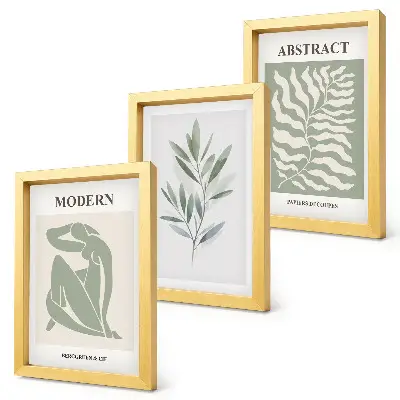 Billed- og rammesæt med Matisse-inspirerede akvarelmotiver af boho-planter