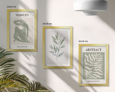 Pakke med billeder og rammer Matisse design akvarel boho planter