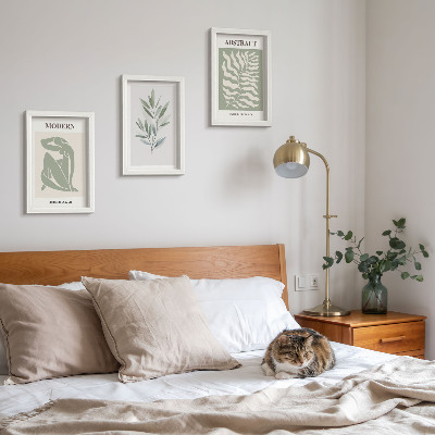 Pakke med billeder og rammer Matisse design akvarel boho planter