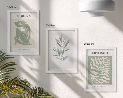 Pakke med billeder og rammer Matisse design akvarel boho planter