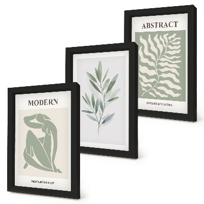 Pakke med billeder og rammer Matisse design akvarel boho planter