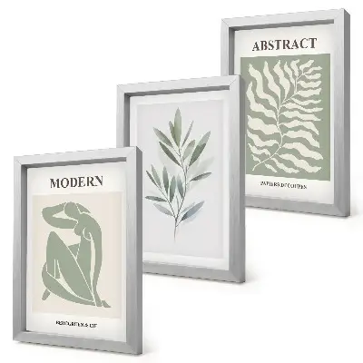 Billed- og rammesæt med Matisse-inspirerede akvarelmotiver af boho-planter