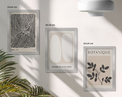 Billedvæg Blomstermønstre og minimalistiske linjer i neutrale farver