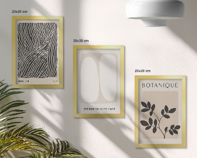 Billedvæg Blomstermønstre og minimalistiske linjer i neutrale farver