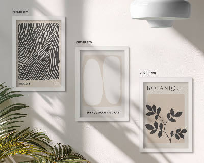 Billedvæg Blomstermønstre og minimalistiske linjer i neutrale farver