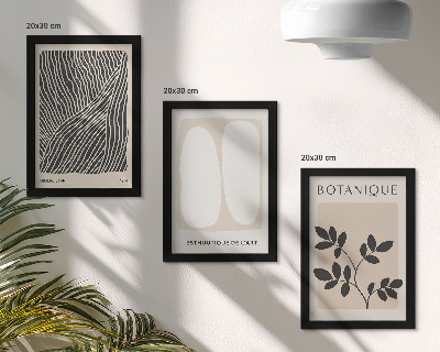 Billedvæg Blomstermønstre og minimalistiske linjer i neutrale farver