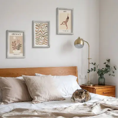 Moderne billedsæt med abstrakte Matisse-inspirerede boho-former og mønstre