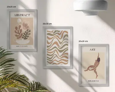 Moderne billedsæt med abstrakte Matisse-inspirerede boho-former og mønstre