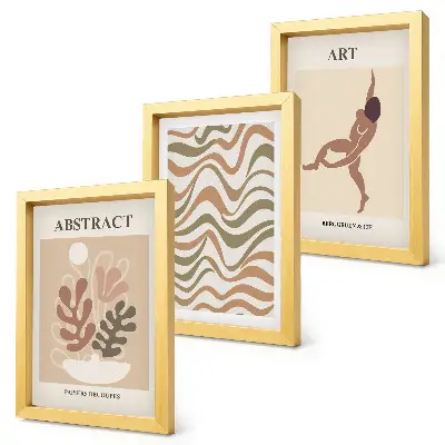 Moderne billedsæt med abstrakte Matisse-inspirerede boho-former og mønstre