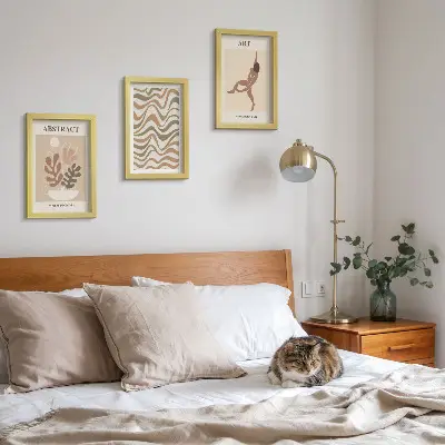 Moderne billedsæt med abstrakte Matisse-inspirerede boho-former og mønstre