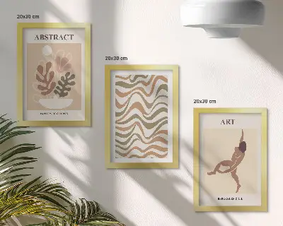 Moderne billedsæt med abstrakte Matisse-inspirerede boho-former og mønstre