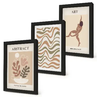 Moderne billedsæt med abstrakte Matisse-inspirerede boho-former og mønstre