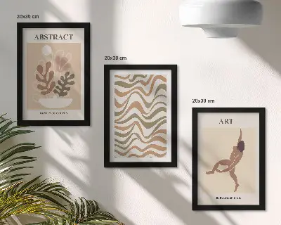 Moderne billedsæt med abstrakte Matisse-inspirerede boho-former og mønstre