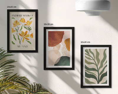Billedvæg Blomstermotiver med abstrakte former og blade