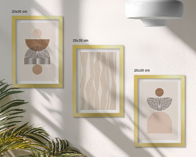 Billedvæg Abstrakte former i brune og beige nuancer