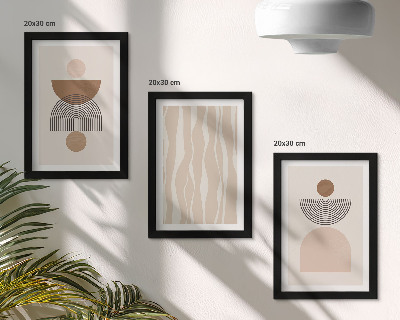 Billedvæg Abstrakte former i brune og beige nuancer