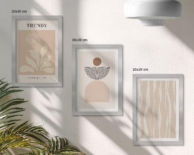 Moderne billedsæt Stilfulde abstrakte kompositioner i beige nuancer
