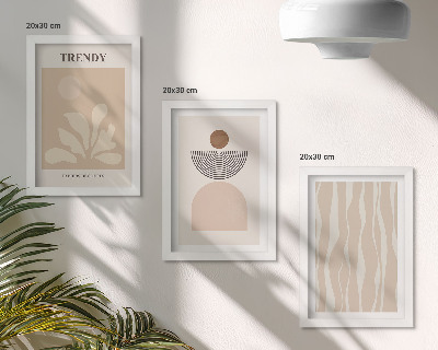 Moderne billedsæt Stilfulde abstrakte kompositioner i beige nuancer