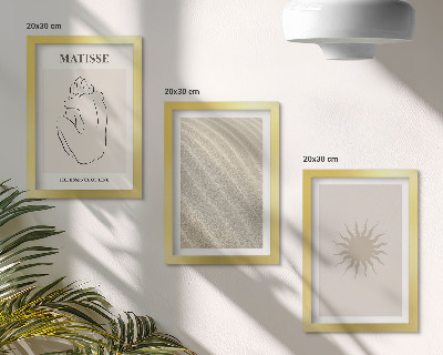 Billedvæg Minimalistiske linjer, sand, bølger og sol