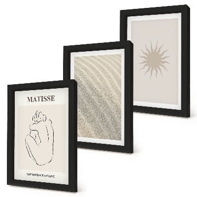Billedvæg Minimalistiske linjer, sand, bølger og sol