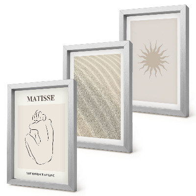 Billedvæg Minimalistiske linjer, sand, bølger og sol