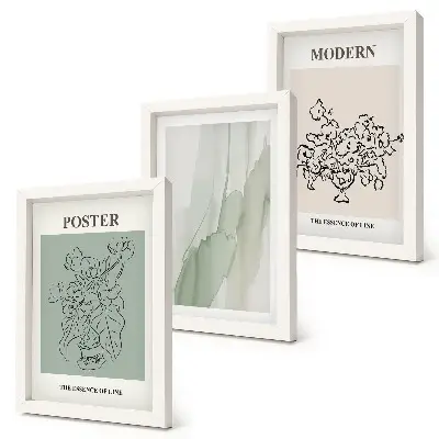 Billedrammer med blomstermotiv pakke med moderne og minimalistisk blomsterkunst i vase