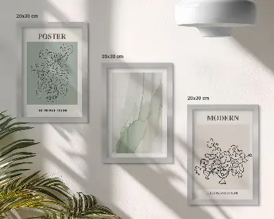 Billedrammer med blomstermotiv pakke med moderne og minimalistisk blomsterkunst i vase