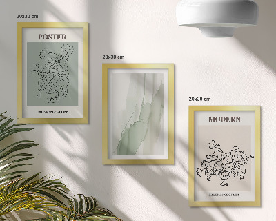 Pakke med billeder og rammer Blomster i en vase i moderne og minimalistisk stil