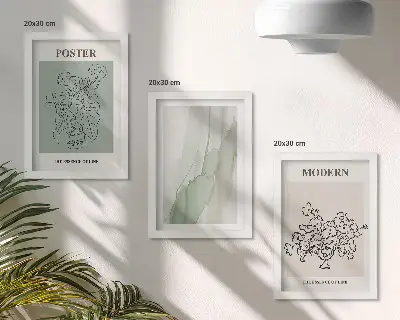Billedrammer med blomstermotiv pakke med moderne og minimalistisk blomsterkunst i vase