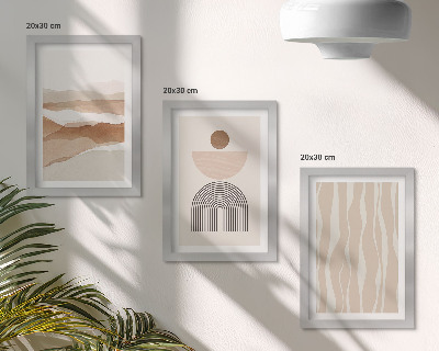 Moderne billedsæt Abstrakt landskab, naturlige former og geometri