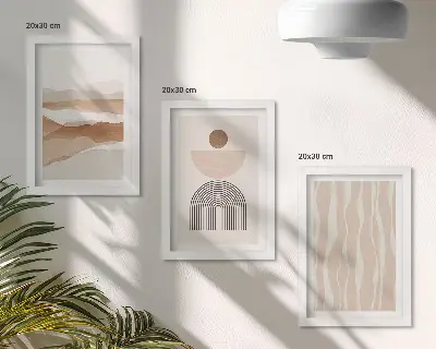 Moderne billedsæt med abstrakt landskab og naturlige former og geometri