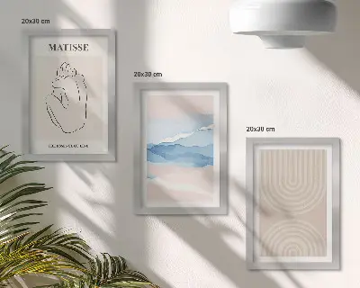 Moderne billedsæt med linjer og bølger i minimalistiske pastelfarver
