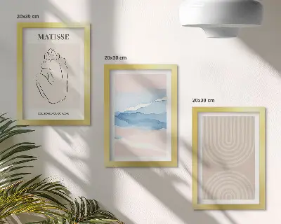 Moderne billedsæt med linjer og bølger i minimalistiske pastelfarver
