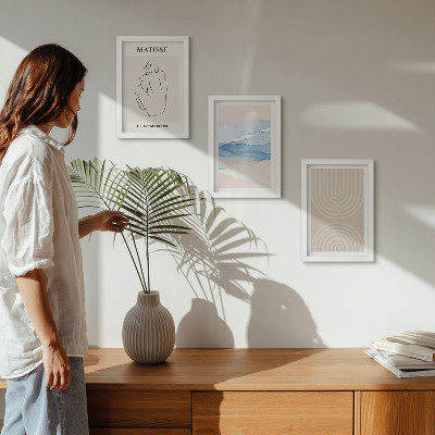 Moderne billedsæt Linjer og bølger i pastelfarver med en minimalistisk accent