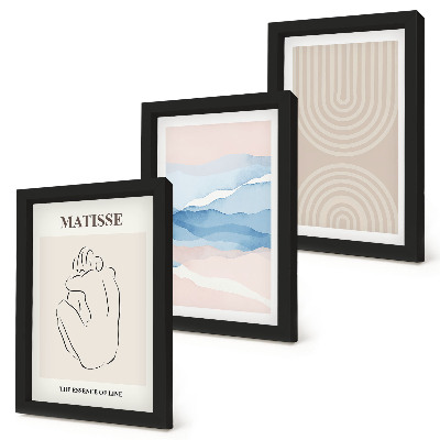 Moderne billedsæt Linjer og bølger i pastelfarver med en minimalistisk accent