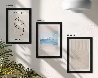 Moderne billedsæt med linjer og bølger i minimalistiske pastelfarver